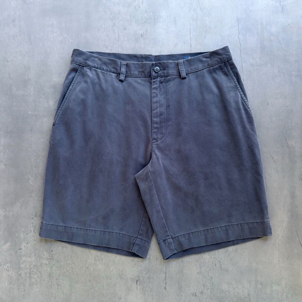 Polo Ralph Lauren Men’s Navy Chino Shorts Size 32 Flat Front Faded 9”